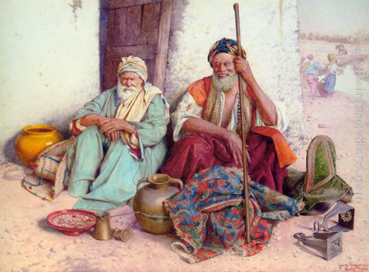Arab Merchants painting - Guiseppe Signorini Arab Merchants art painting